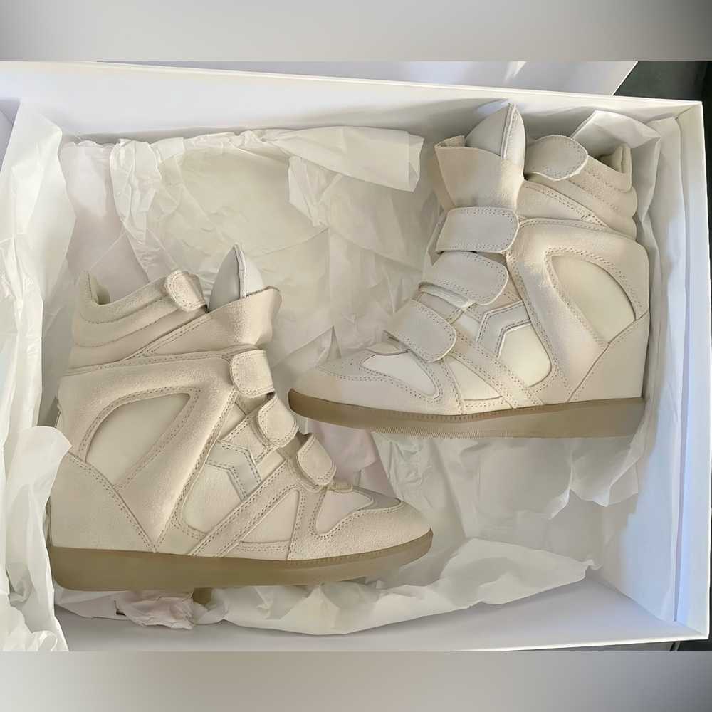 Isabel Marant Bekett Leather Sneaker Wedges - Picture 10 of 16